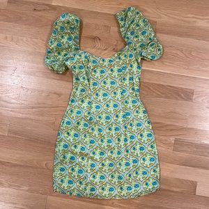 Green mini dress